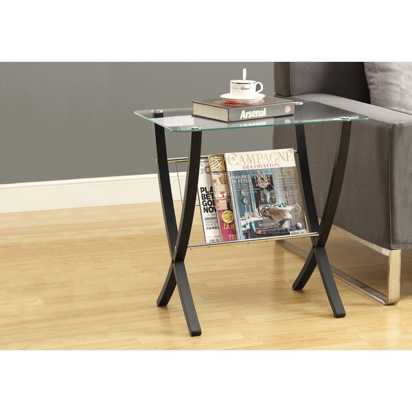 Accent Table - Espresso Bentwood With Tempered Glass